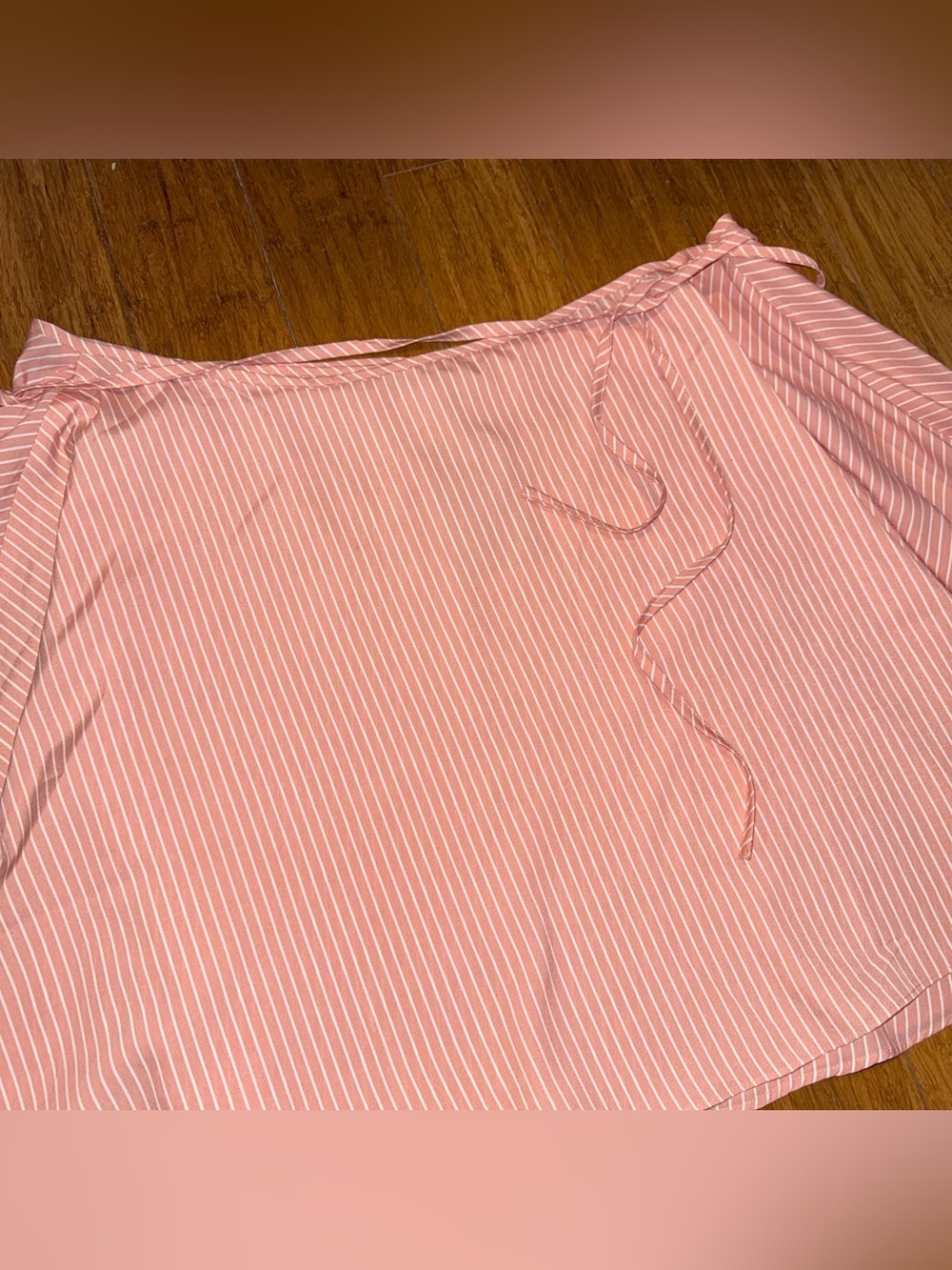 ASOS Curve Wrap Tie Pale Pink Striped Mini Skater Skirt Heartbreak Plus Size 24 - Picture 7 of 8